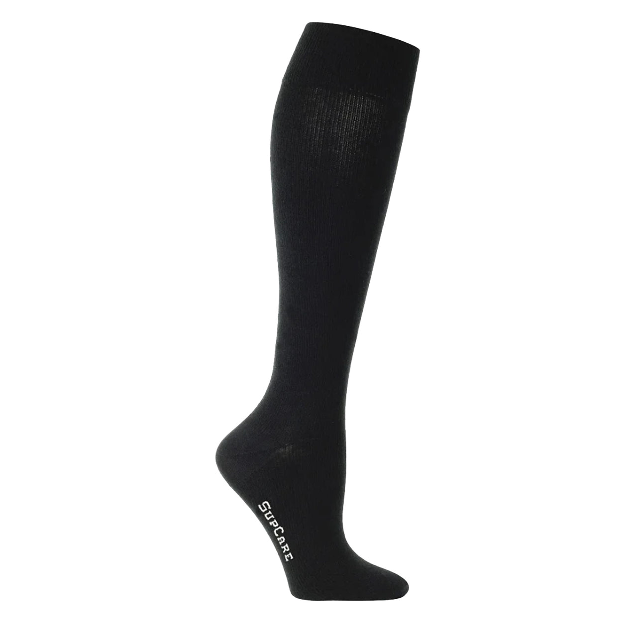Support socks cotton black for swollen and tired legs