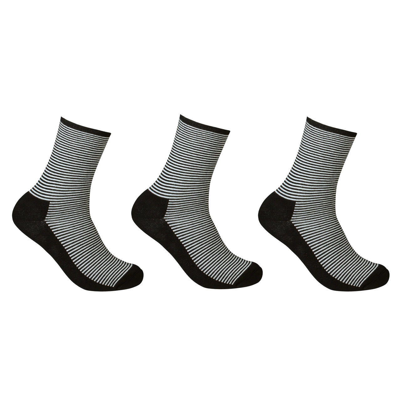 Striped socks with soft terry sole for sensitive feet and diabetics 3-pack