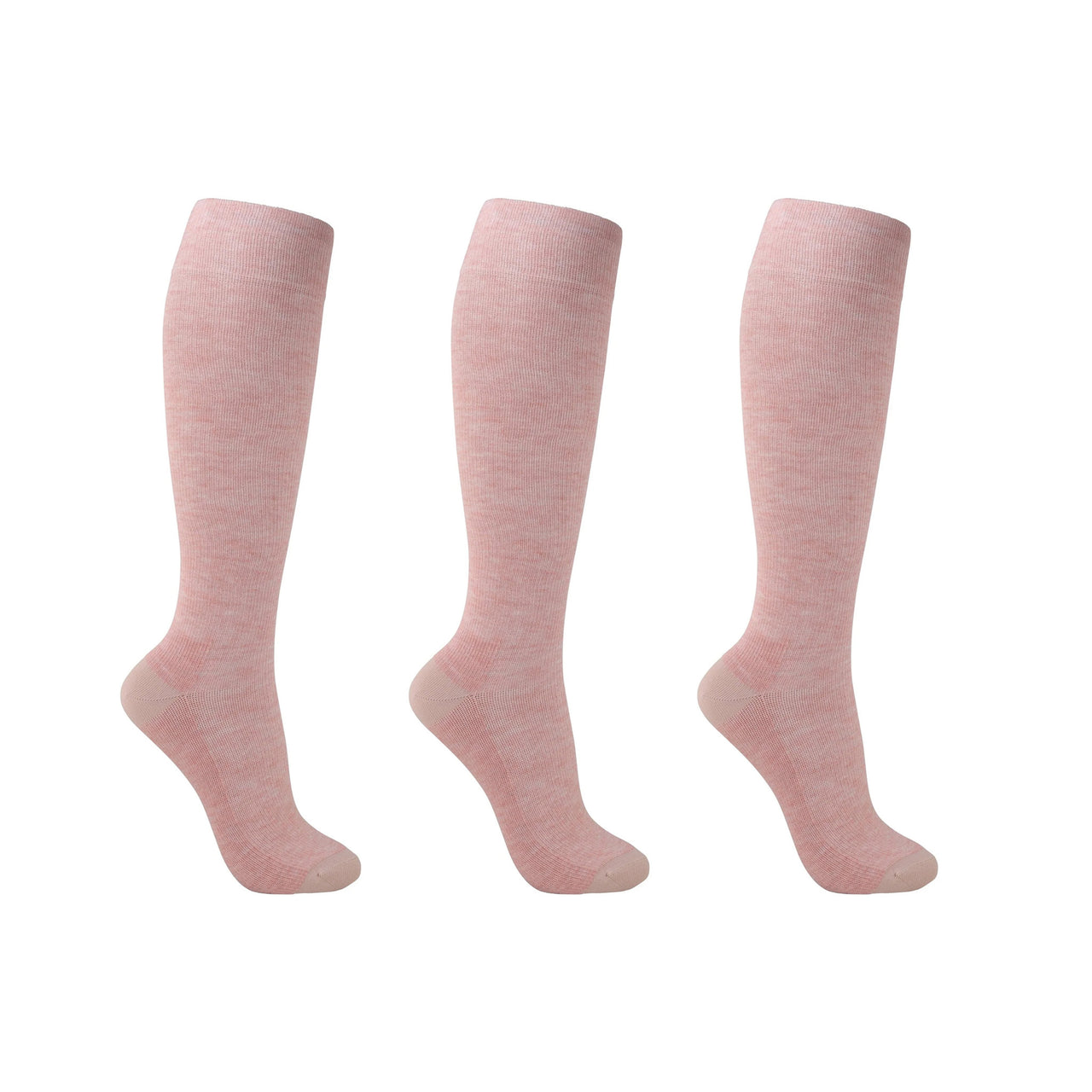 Pink support socks for tired and swollen legs 3-pack