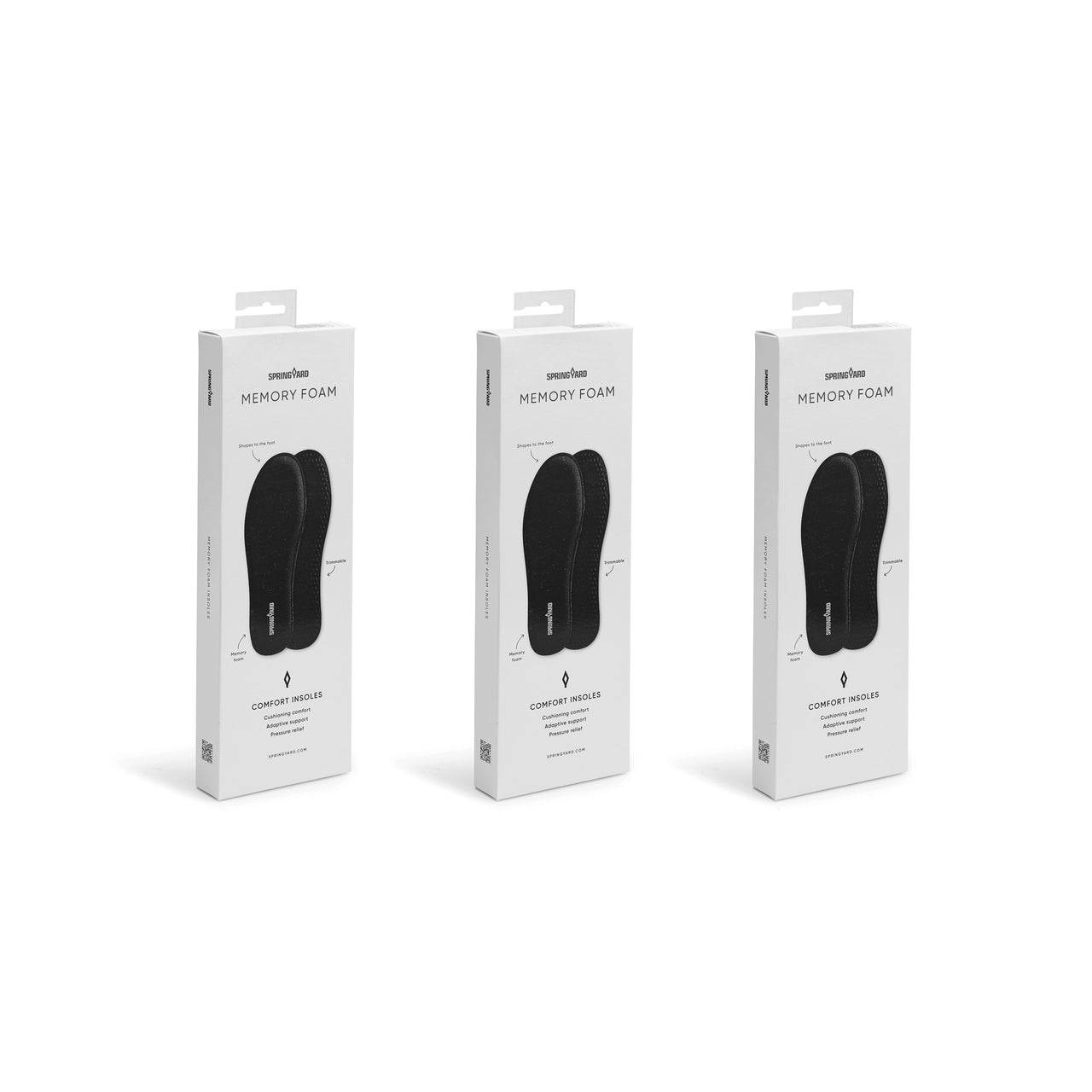 Memory Foam insole for moldable comfort 3-pack