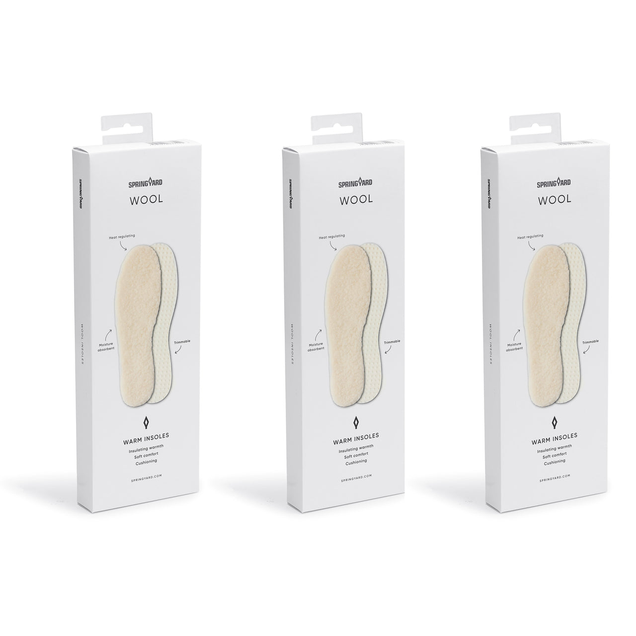Heat-regulating wool insoles 3-pack