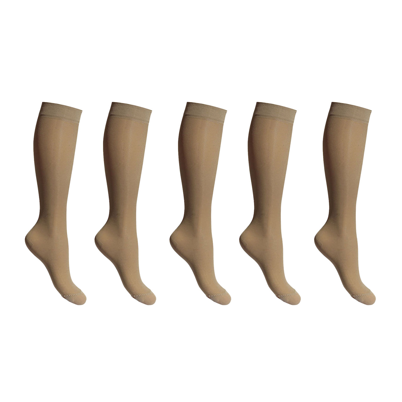 Support socks extra thin beige for swollen and tired legs 5–pack