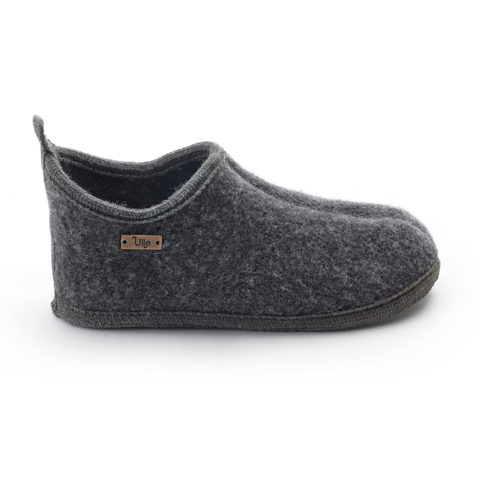 Slippers Wool Cottage dark grey melange