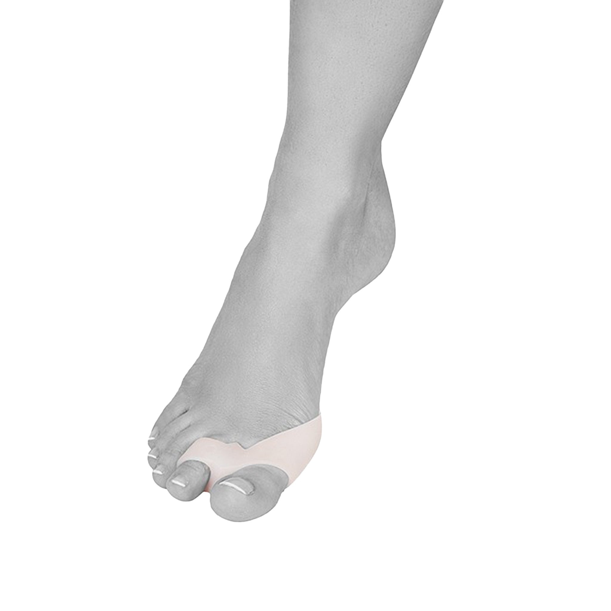 Silicone protector with toe spreader for hallux valgus and protection for the second toe