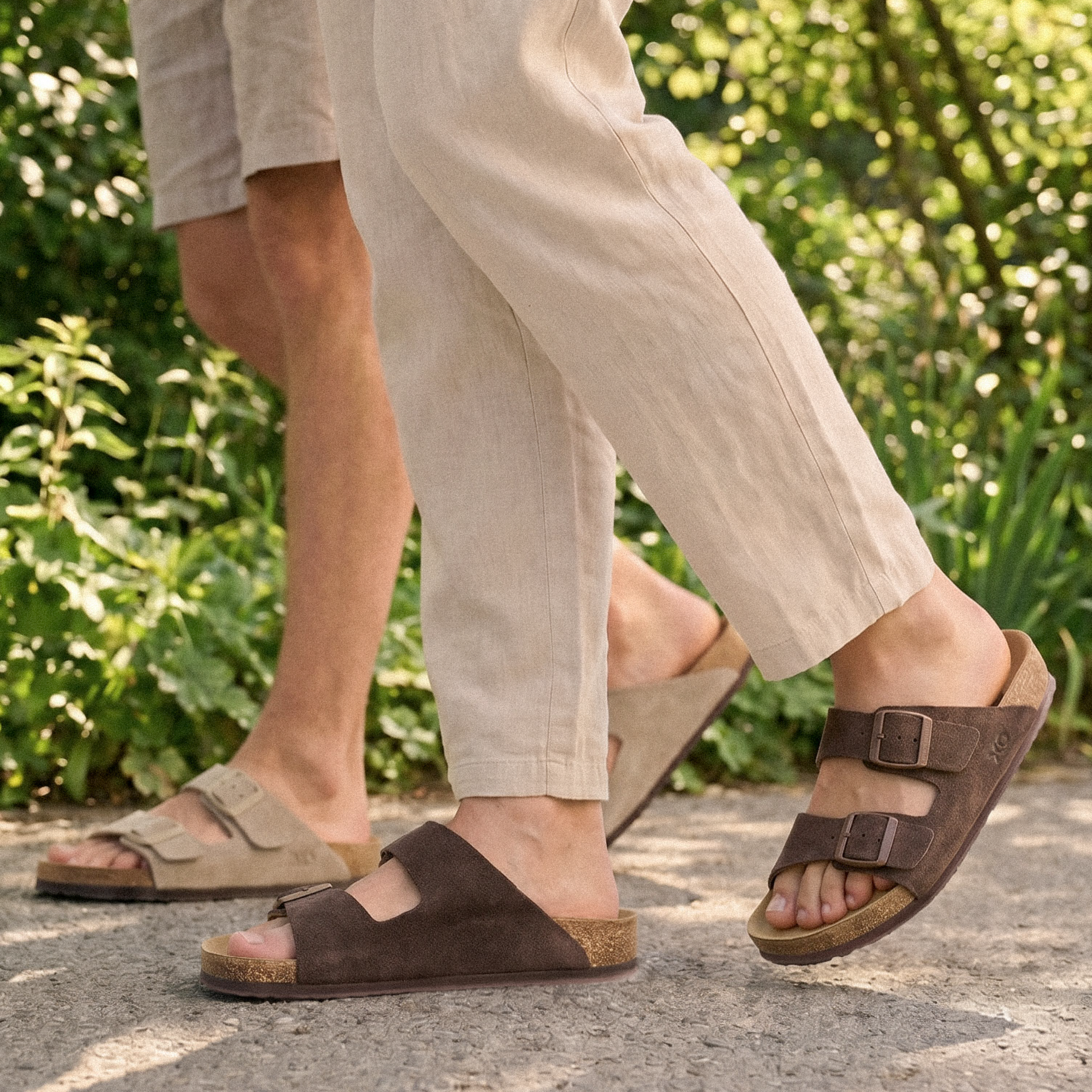 XOCORE Soft rocker support sandal closed toe coffee brown