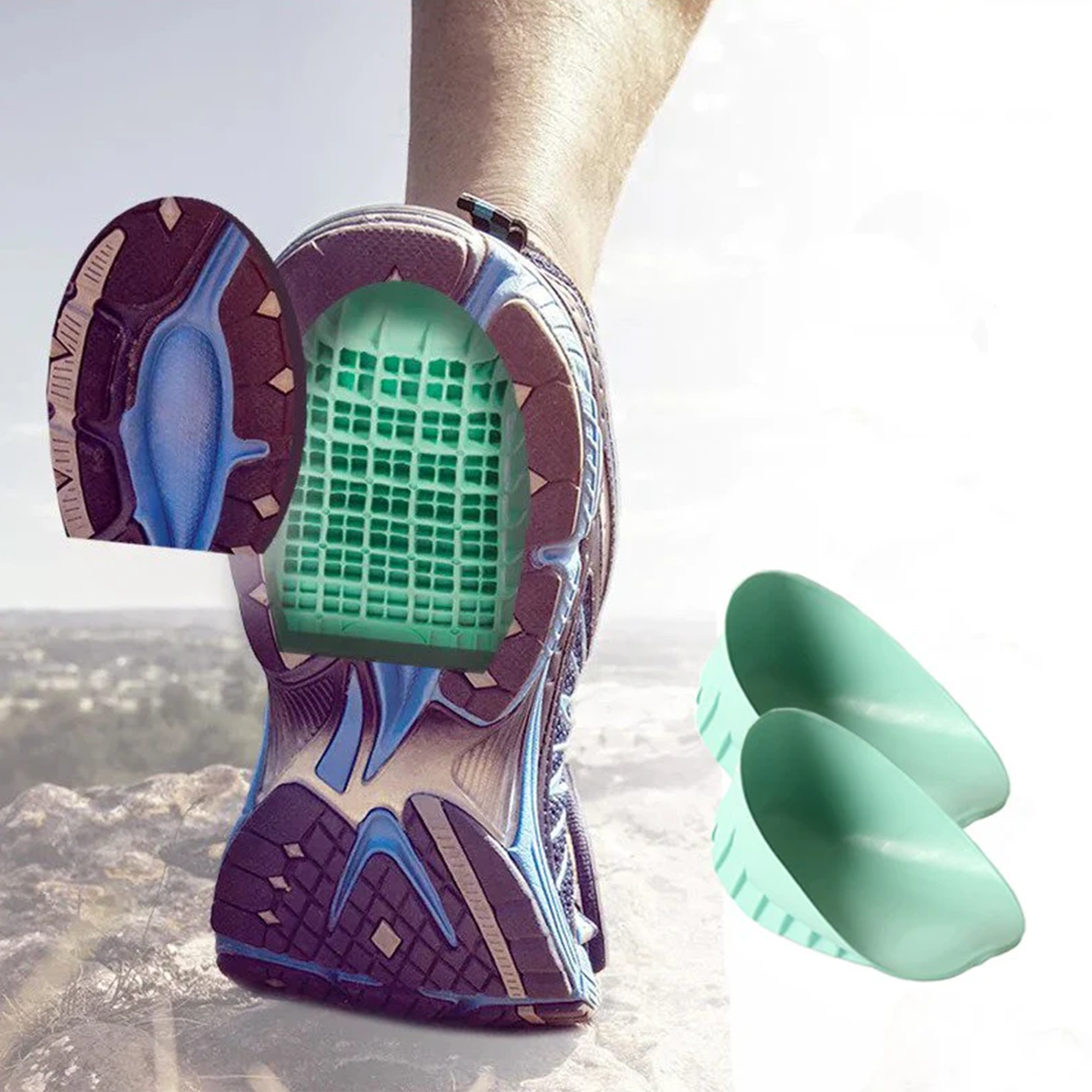 Kit for heel spur with compression socks & heel cup