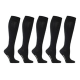 Support socks cotton black for swollen and tired legs 5–pack