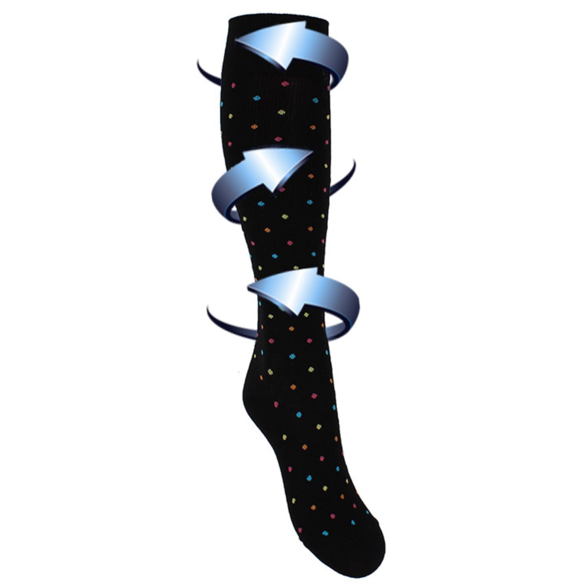 Support socks small dots for swollen and tired legs
