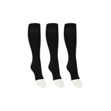 Compression socks with open toe black for swollen and tired legs 3-pack