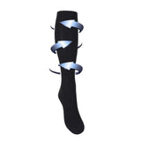 Support stockings black lace pattern for swollen and tired legs