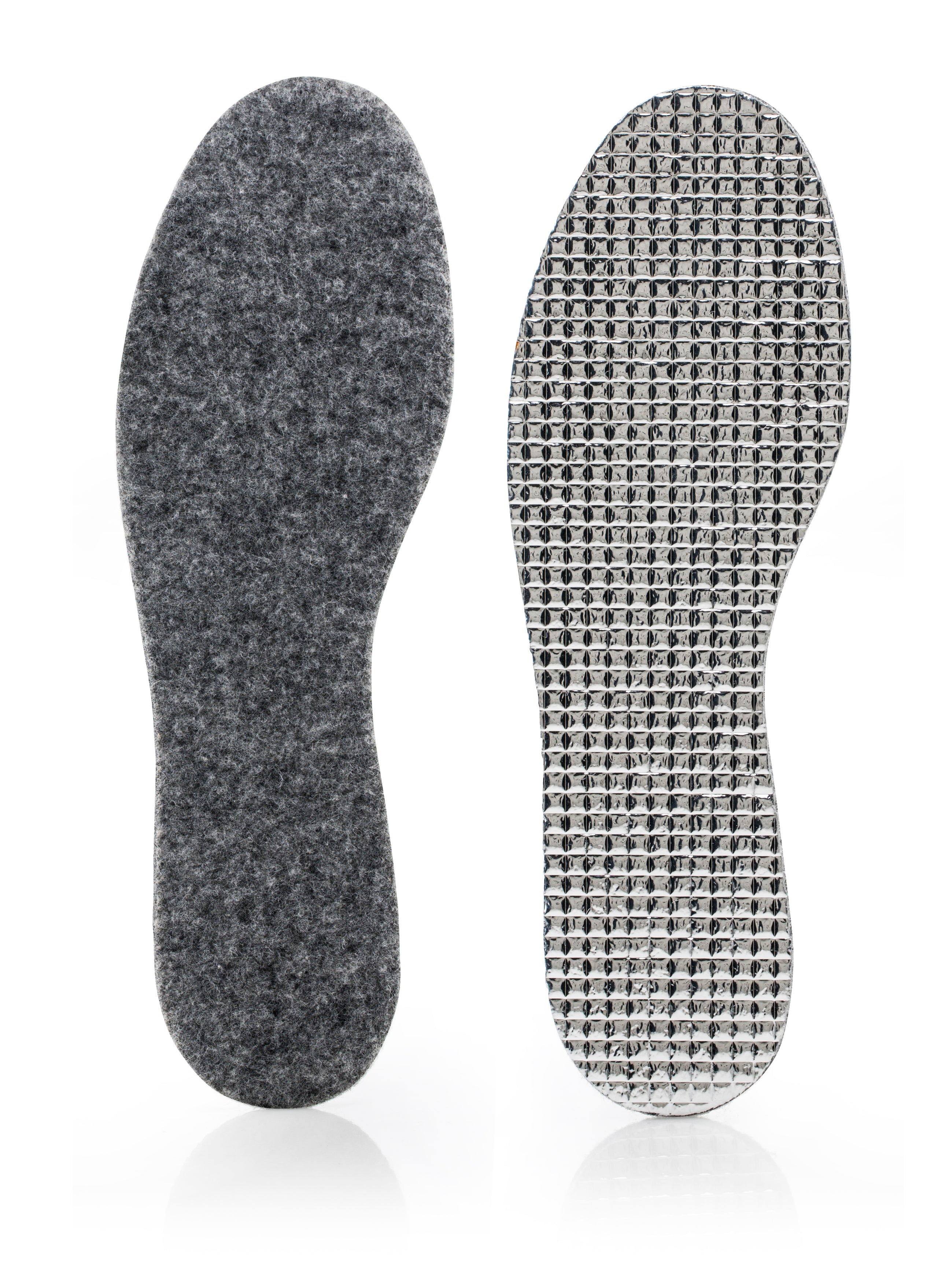 Felt insole with insulating aluminum base