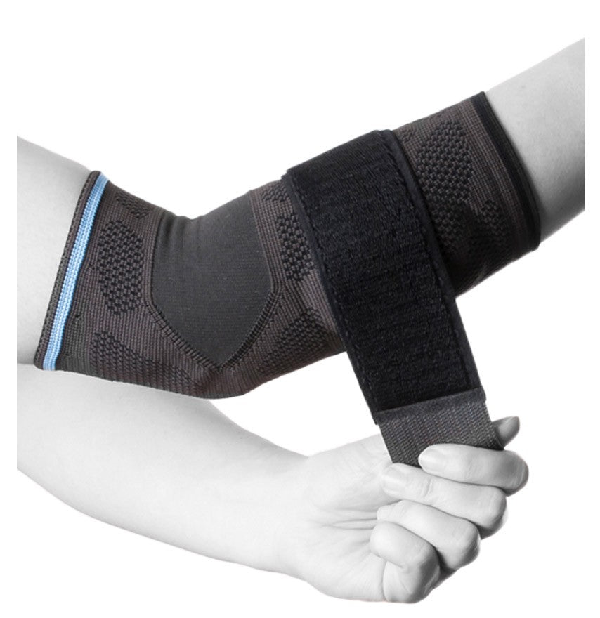 Dynamics Plus elbow protector with double-sided relief for tennis arm, golf arm and mouse arm