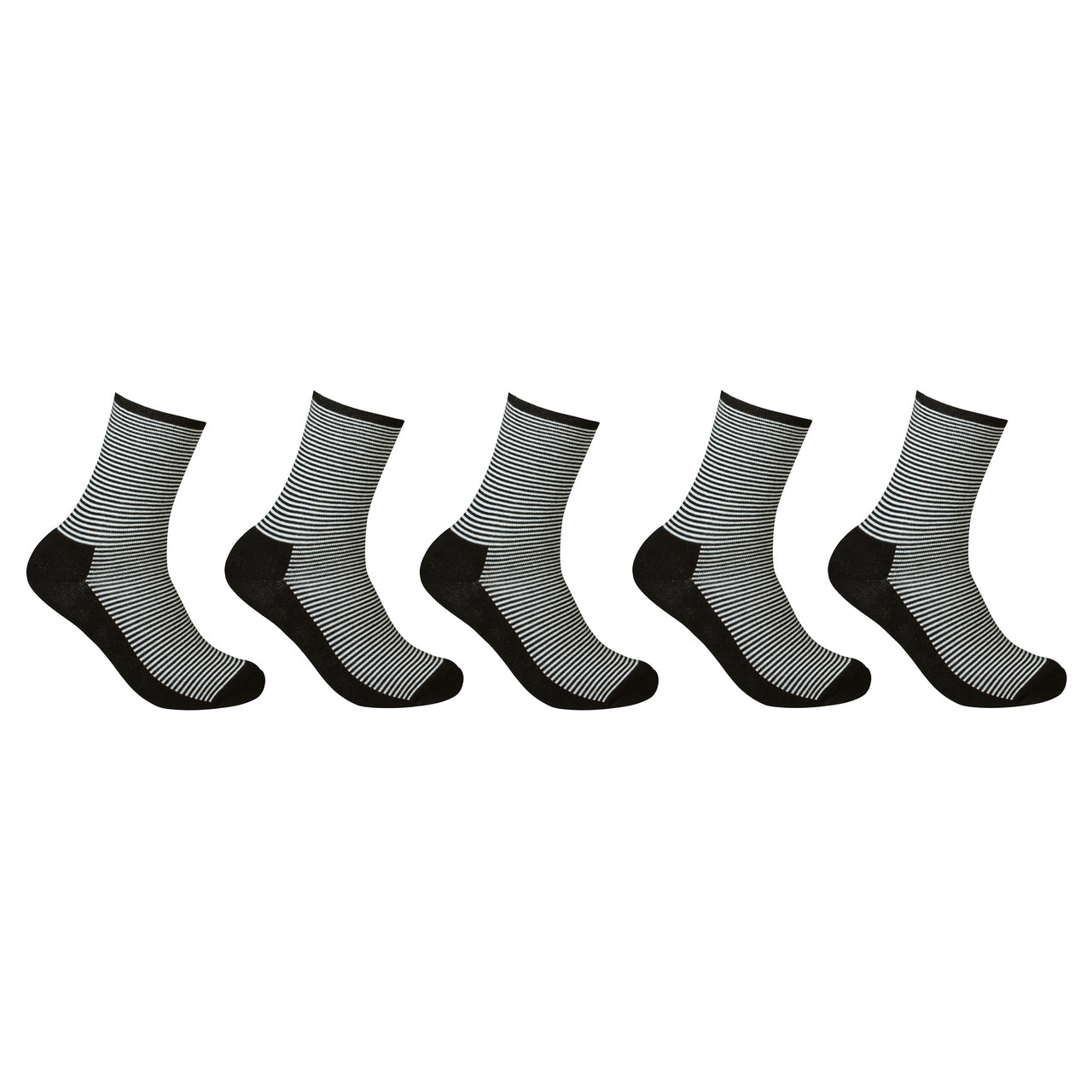 Striped socks with soft terry sole for sensitive feet and diabetics 5-pack