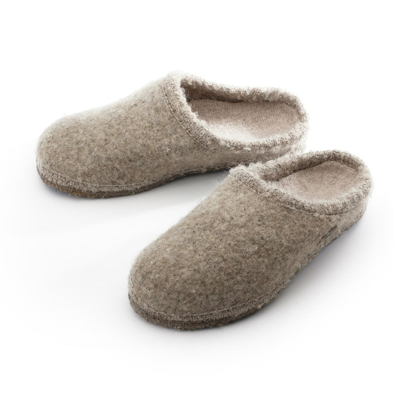 Wool slippers Wool Mohair Seamless beige melange
