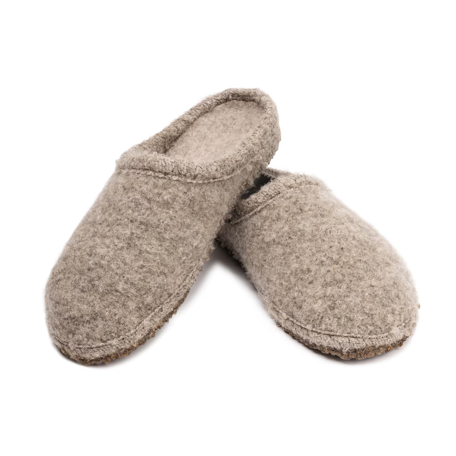 Wool slippers Wool Mohair Seamless beige melange