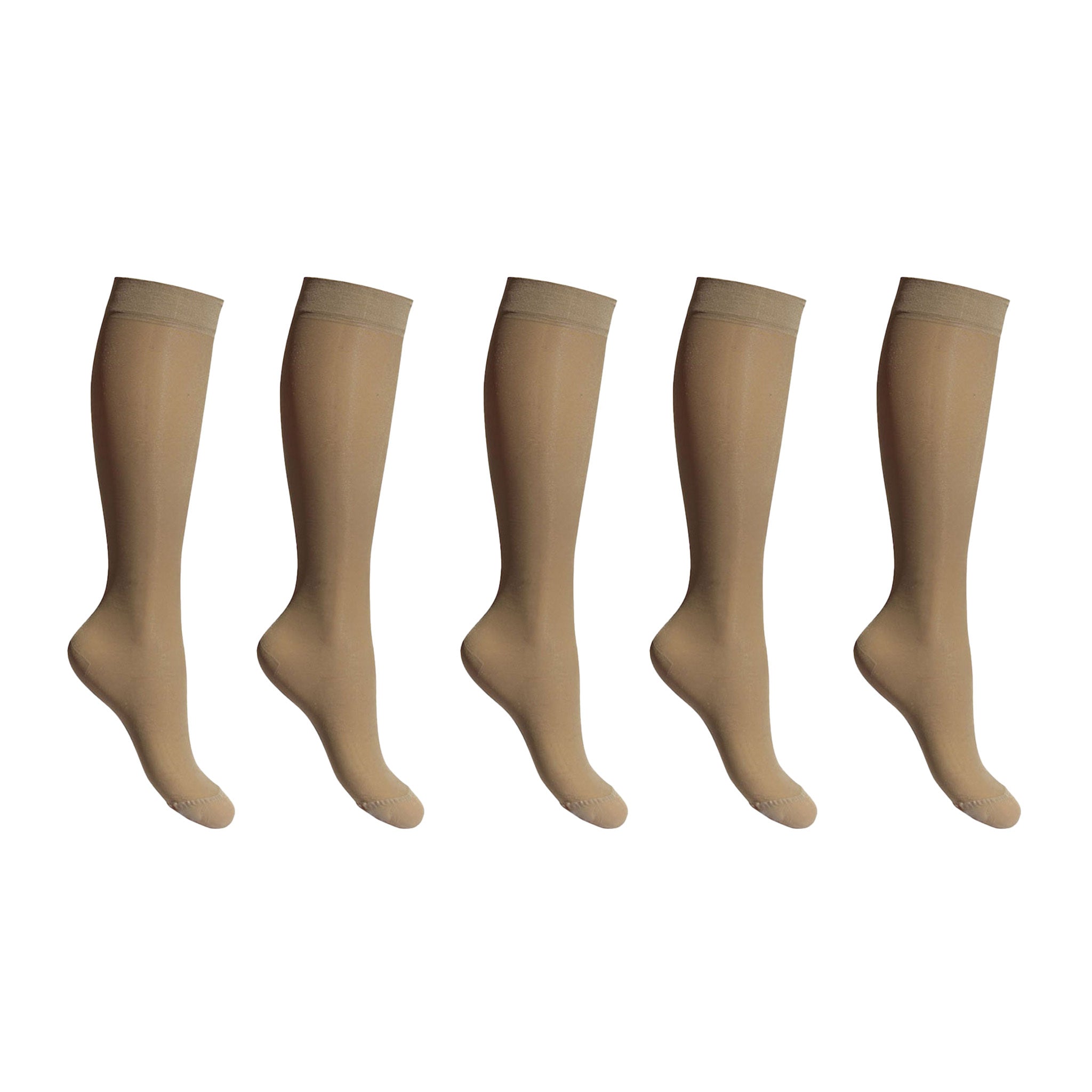 Support socks extra thin beige for swollen and tired legs 5–pack