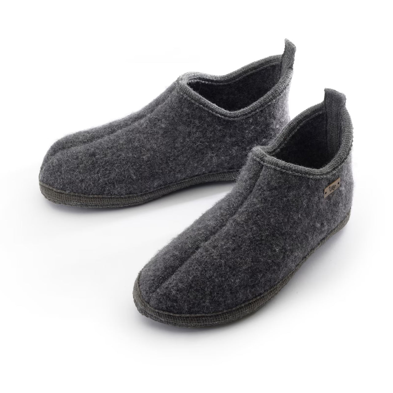 Slippers Wool Cottage dark grey melange