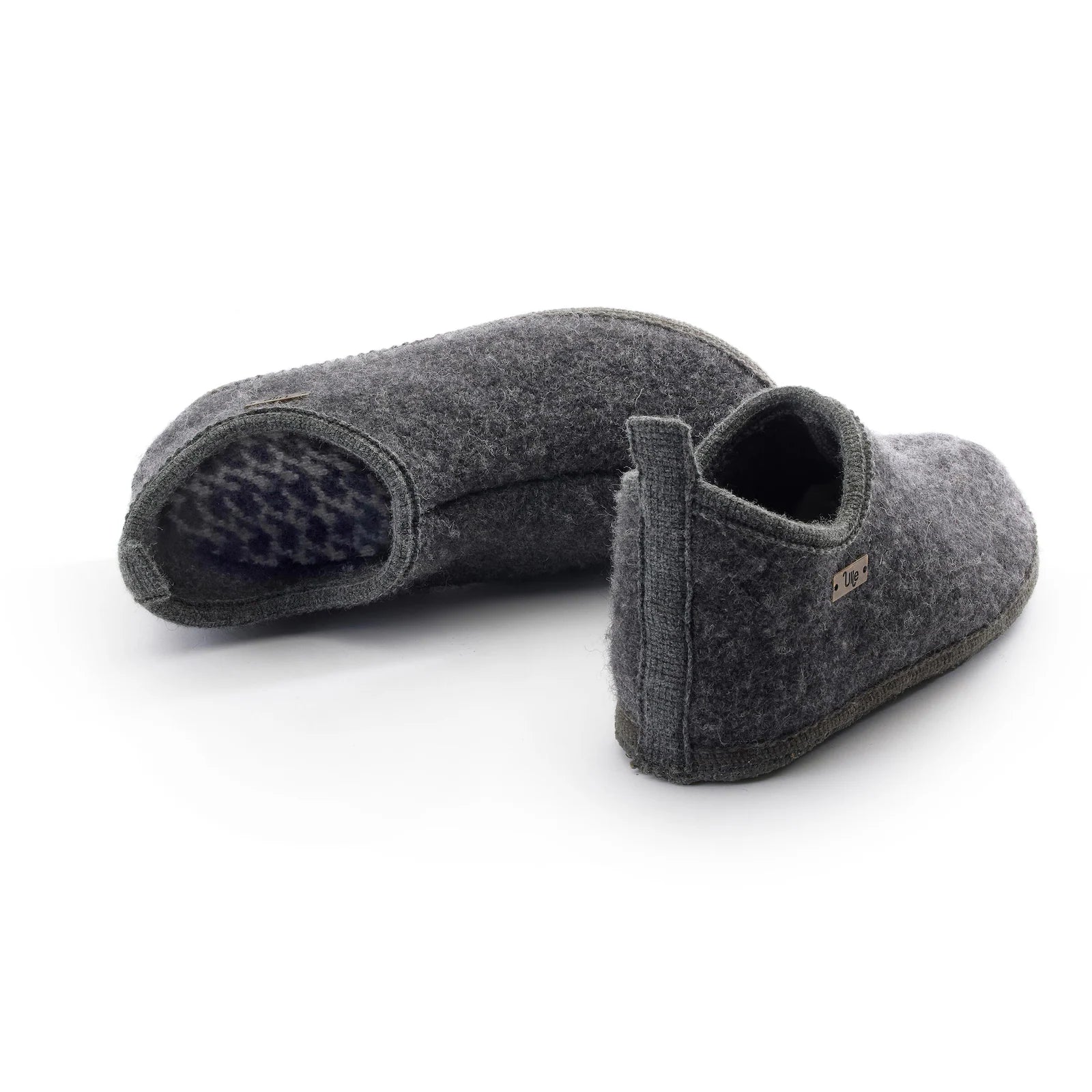 Slippers Wool Cottage dark grey melange
