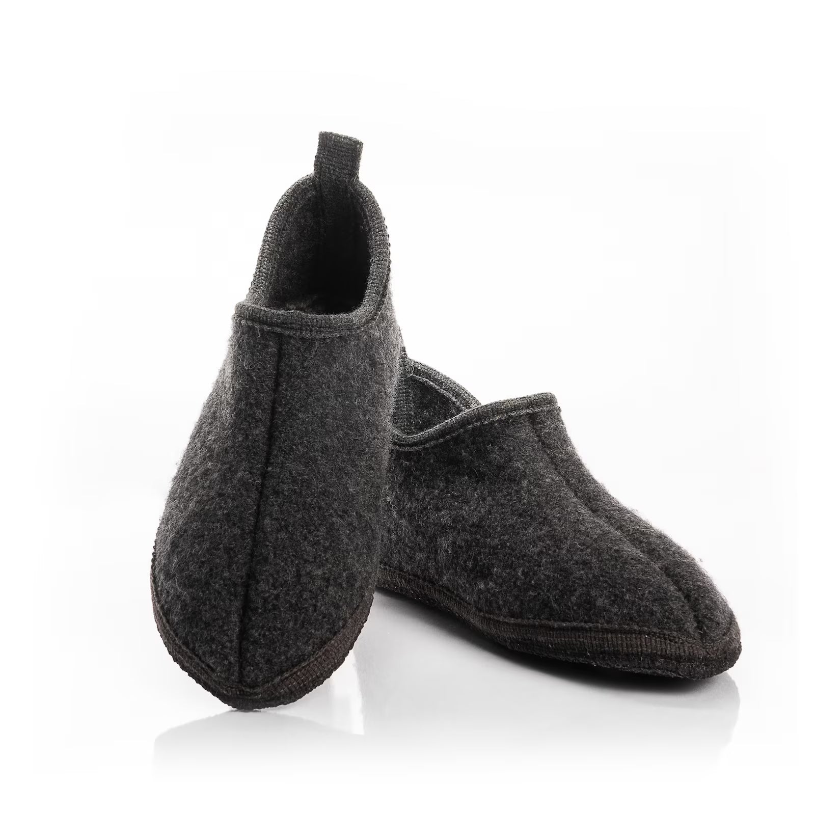 Slippers Wool Cottage dark grey melange