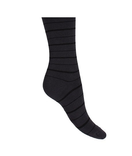 Support socks with grey and black stripes for swollen and tired legs