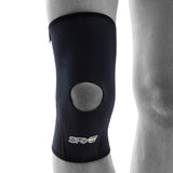 SRX knee protector with open kneecap for stability and compression
