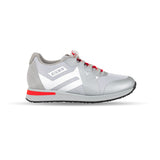 Eikon orthopedic women's shoe for stability and comfort in silver/red